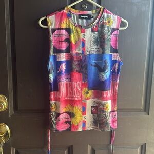 NWOT Desigual Blue Elastane Tops & Women's T-Shirt